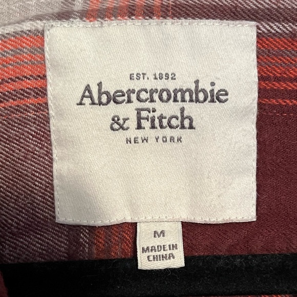 Abercrombie & Fitch Red Plaid Flannel Women's Shirt - Picture 5 of 7